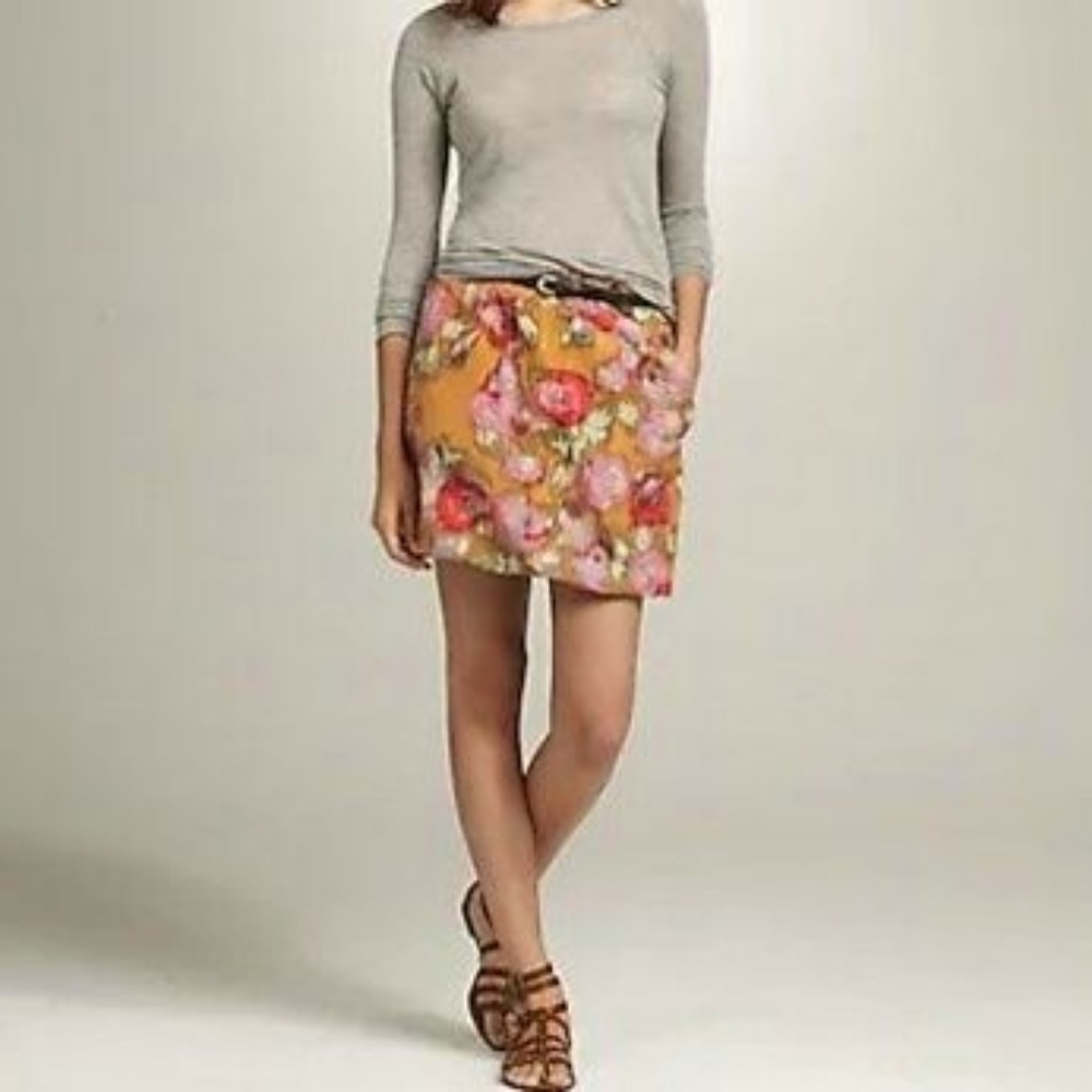 3/$20 J. Crew Floral Poppy Watercolor Bubble Skirt